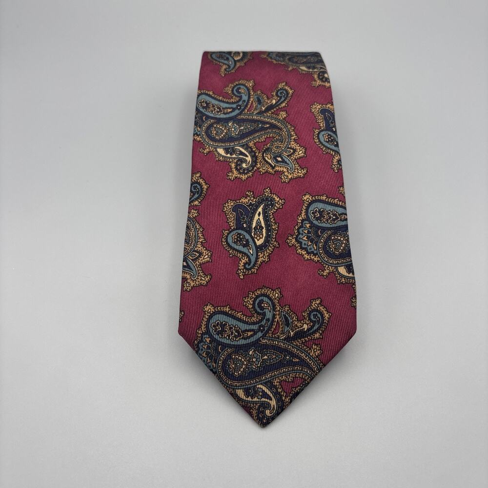 Robert Talbott Studio Nordstrom Men’s Neck Tie Silk Paisley Red USA